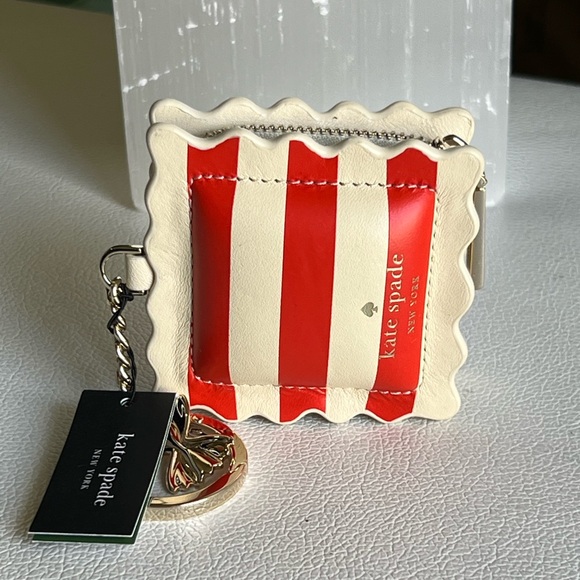 kate spade Accessories - Kate Spade Red and White Striped Coin Purse NEW!!